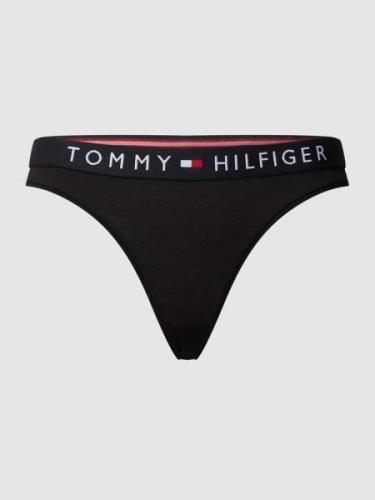 TOMMY HILFIGER String mit elastischem Logo-Bund in Black, Größe XS
