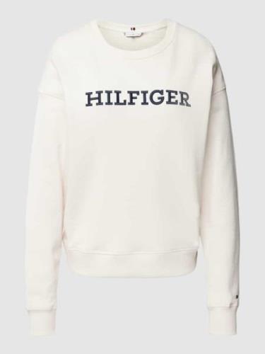 Tommy Hilfiger Sweatshirt aus Baumwolle mit Label-Detail in Offwhite, ...