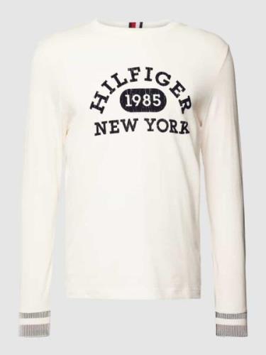 Tommy Hilfiger Longsleeve mit Label-Print Modell 'COLLEGIATE' in Weiss...