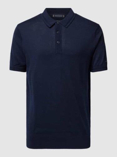 Tommy Hilfiger Poloshirt in unifarbenem Design in Marine, Größe L