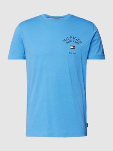 Tommy Hilfiger T-Shirt mit Label-Print in Ocean, Größe S