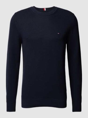 Tommy Hilfiger Strickpullover mit Label-Stitching Modell 'CHAIN' in Ma...