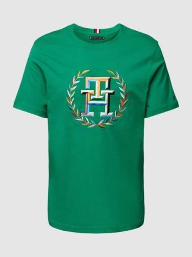 Tommy Hilfiger Regular Fit T-Shirt mit Label-Stitching in Hellgruen, G...