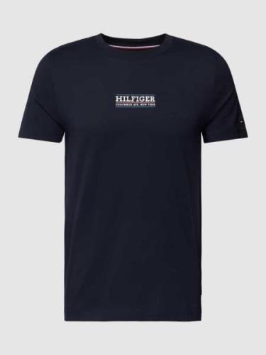 Tommy Hilfiger T-Shirt mit Label-Print in Marine, Größe S
