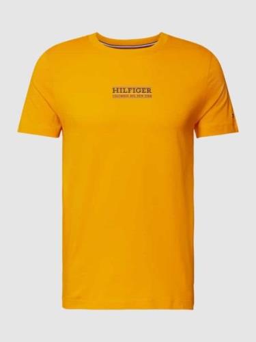 Tommy Hilfiger T-Shirt mit Label-Print in Orange, Größe S