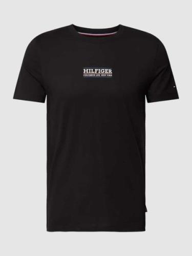 Tommy Hilfiger T-Shirt mit Label-Print in Black, Größe M