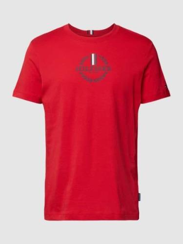 Tommy Hilfiger Slim Fit T-Shirt mit Rundhalsausschnitt in Dunkelrot, G...