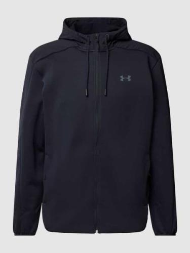 Under Armour Sweatjacke mit Label-Print in Black, Größe L