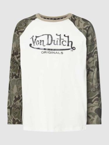 Von Dutch T-Shirt mit Raglanärmeln Modell 'LANE' in Oliv, Größe M