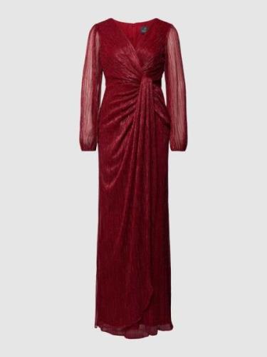 Adrianna Papell Abendkleid mit Effektgarn in Metallic Rot, Größe 36