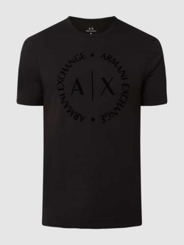 ARMANI EXCHANGE Regular Fit T-Shirt mit Logo in Black, Größe L