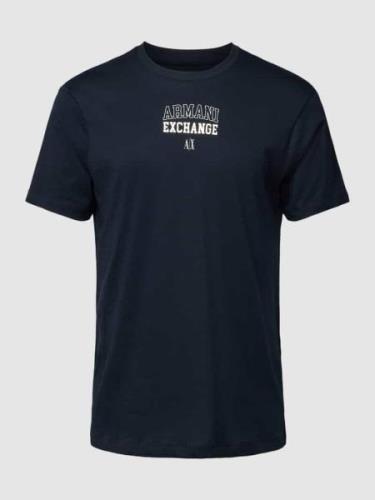 ARMANI EXCHANGE T-Shirt mit Rundhalsausschnitt und Logo-Print in Dunke...