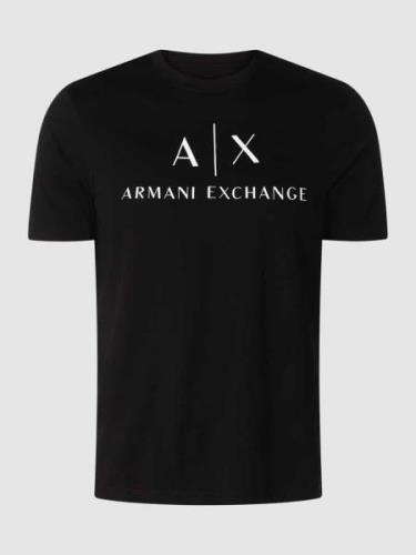 ARMANI EXCHANGE Slim Fit T-Shirt mit Logo in Black, Größe L