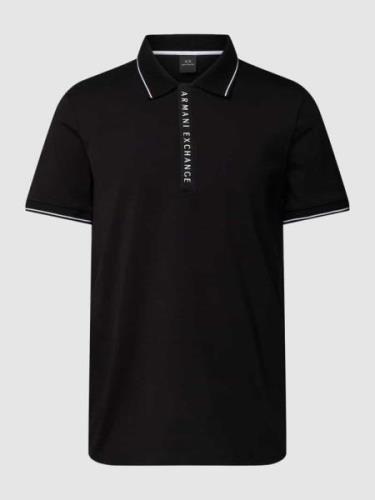ARMANI EXCHANGE Poloshirt mit Kontraststreifen in Black, Größe M