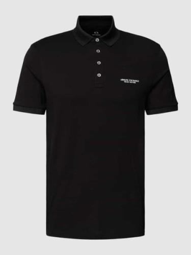ARMANI EXCHANGE Poloshirt mit Label-Print in Black, Größe M