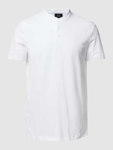 ARMANI EXCHANGE T-Shirt mit Stehkragen in Weiss, Größe L