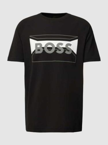 BOSS Green T-Shirt mit Label-Print in Black, Größe M