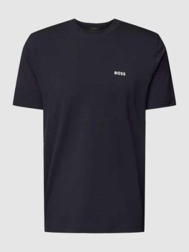 BOSS Green T-Shirt mit Label-Print in Marine, Größe L