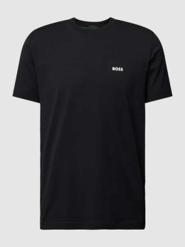 BOSS Green T-Shirt mit Label-Print in Black, Größe XXL