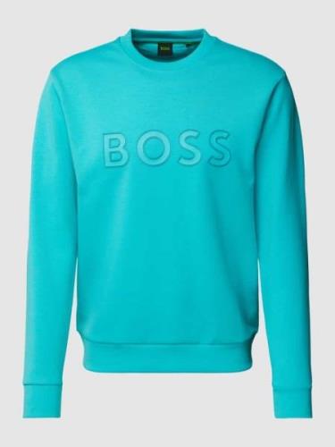 BOSS Green Sweatshirt mit Label-Print Modell 'Salbo' in Helltuerkis, G...