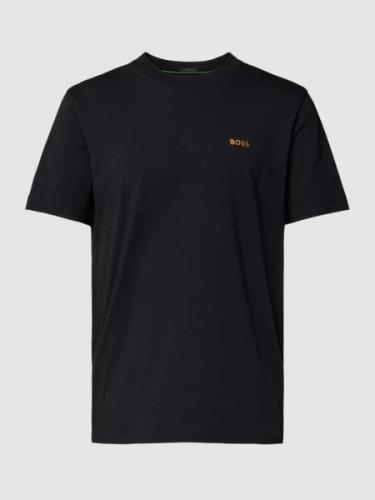 BOSS Green T-Shirt mit Label-Print in Black, Größe S