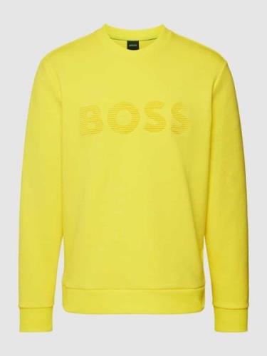 BOSS Green Sweatshirt mit Label-Print Modell 'Salbo' in Gelb, Größe XX...