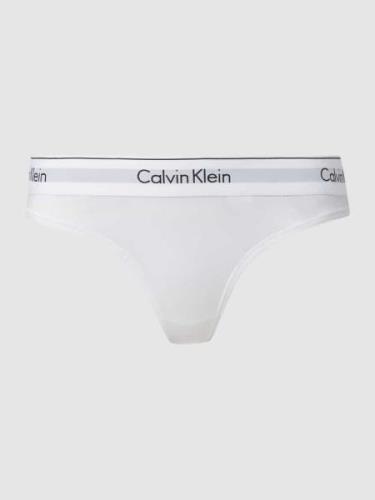 Calvin Klein Underwear String mit Logo-Bund in Weiss, Größe XS