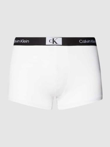 Calvin Klein Underwear Trunks mit eingewebten Label-Details in Weiss, ...