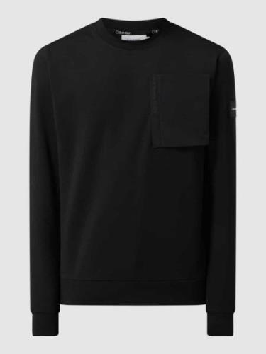 CK Calvin Klein Sweatshirt mit Brusttasche in Black, Größe S