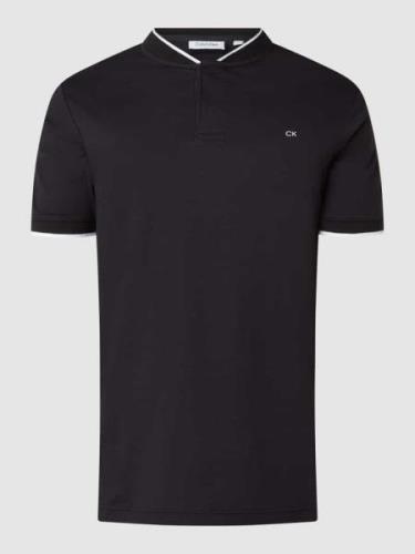 CK Calvin Klein Regular Fit Poloshirt mit Stehkragen in Black, Größe M