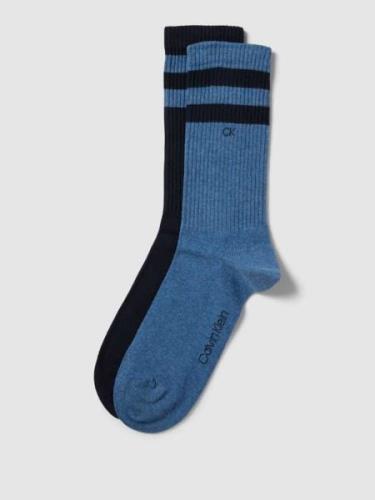 CK Calvin Klein Socken mit Label-Detail im 2er-Pack in Blau Melange, G...