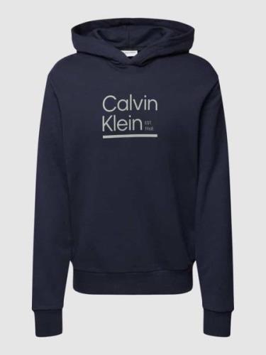 CK Calvin Klein Hoodie mit Label-Print in Marine, Größe S