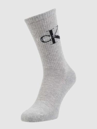 CK Calvin Klein Socken mit Logo in Mittelgrau Melange, Größe 1