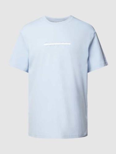 CK Calvin Klein T-Shirt mit Label-Stitching in Hellblau, Größe S