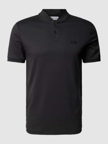 CK Calvin Klein Slim Fit Poloshirt mit Stehkragen in Black, Größe S