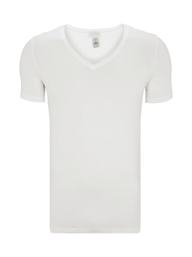 Hanro T-Shirt mit V-Ausschnitt in Weiss, Größe M