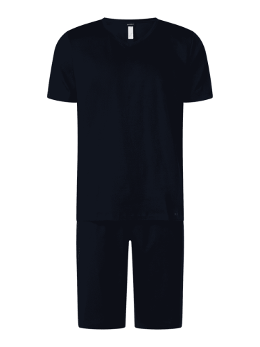 Hanro Pyjama aus merzerisierter Baumwolle in Dunkelblau, Größe M