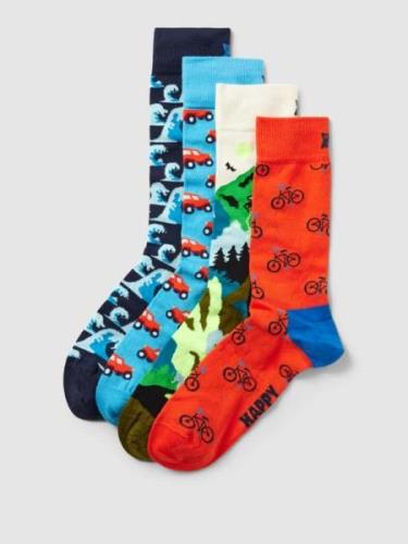 Happy Socks Socken mit Allover-Muster Modell 'Out and About' im 4er-Pa...