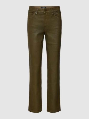 Lauren Ralph Lauren Jeans in unifarbenem Design in Oliv, Größe 38