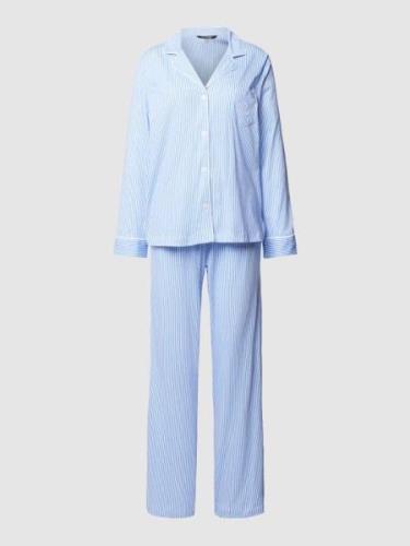 Lauren Ralph Lauren Pyjama mit Streifenmuster in Bleu, Größe L