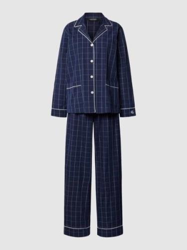 Lauren Ralph Lauren Pyjama mit Karomuster in Marine, Größe XL
