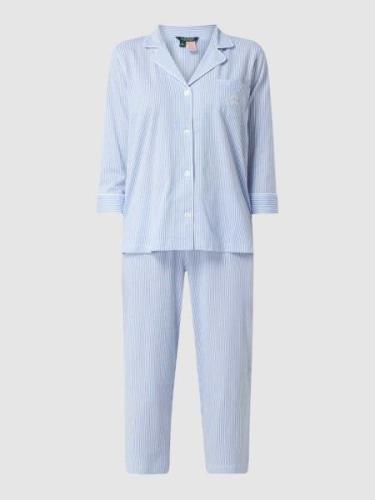 Lauren Ralph Lauren Pyjama mit Streifenmuster in Blau, Größe XS