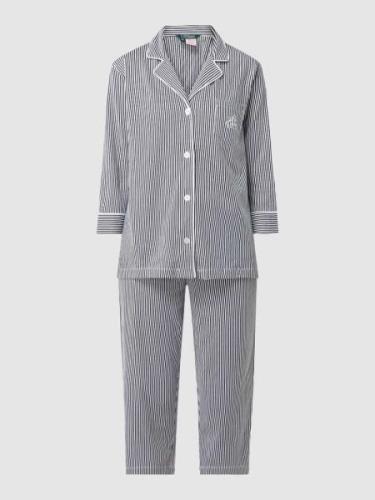 Lauren Ralph Lauren Pyjama mit Streifenmuster in Dunkelblau, Größe XS