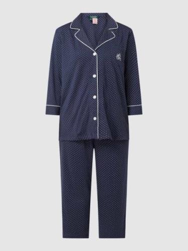 Lauren Ralph Lauren Pyjama mit Streifenmuster in Dunkelblau, Größe XS