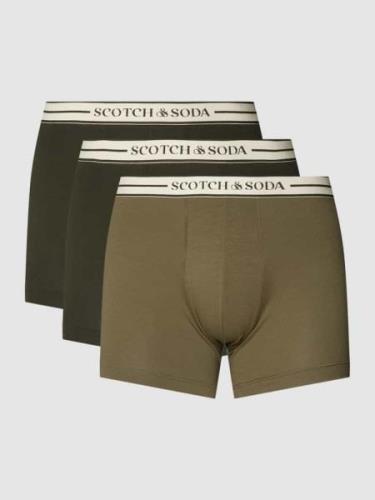 Scotch & Soda Trunks mit Label-Detail im 3er-Pack in Oliv, Größe S