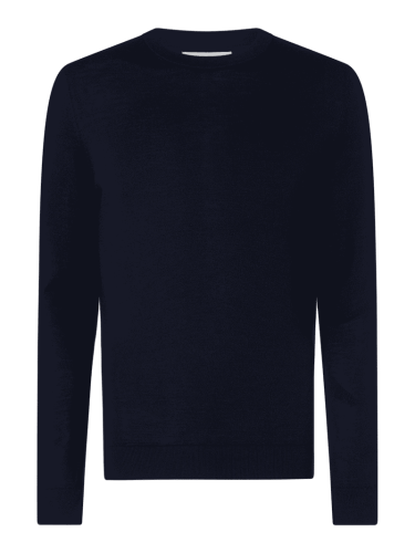 SELECTED HOMME Pullover mit Merinowoll-Anteil Modell 'Town' in Dunkelb...
