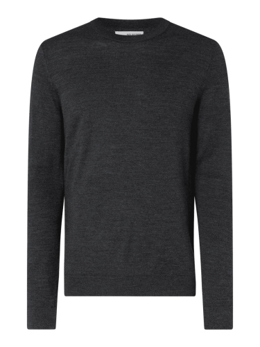 SELECTED HOMME Pullover mit Merinowoll-Anteil Modell 'Town' in Dunkelg...