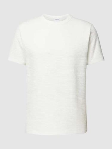 SELECTED HOMME T-Shirt mit Strukturmuster Modell 'SANDER' in Offwhite,...
