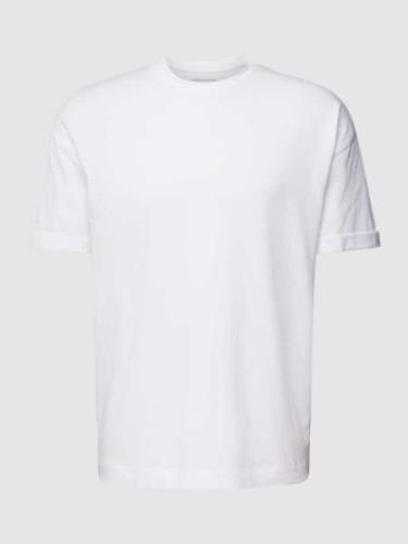 Drykorn T-Shirt mit geripptem Rundhalsausschnitt Modell 'THILO' in Wei...