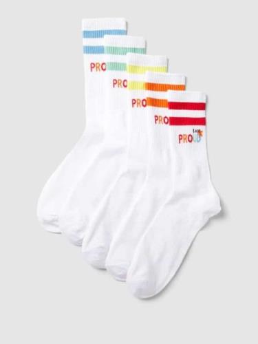 Jack & Jones Socken mit Kontrastbesatz im 5er-Pack Modell 'PRIDE' in W...